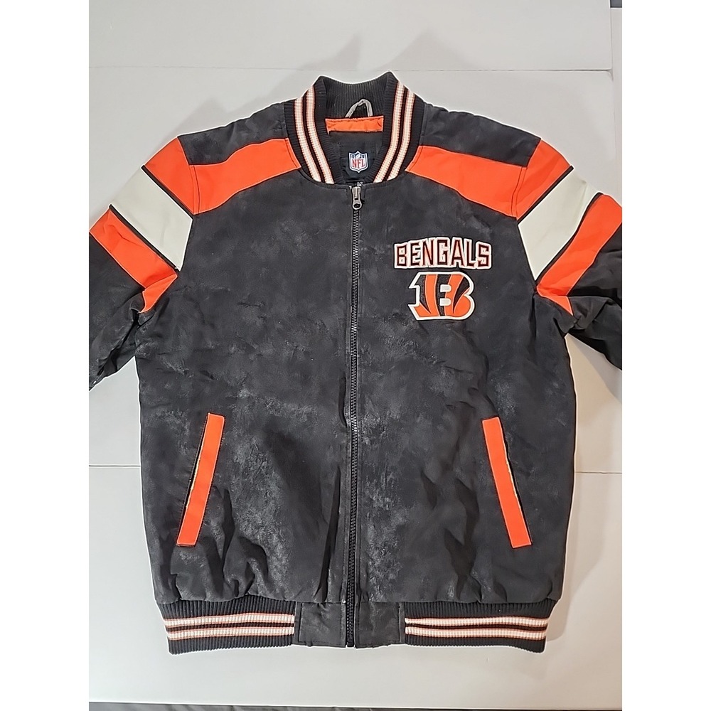 NFL Cincinnati Bengals G-III Carl Banks Faux Suede Varsity Jacket Men's XL